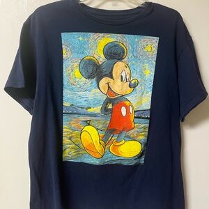 Disney Mickey Mouse Starry Night Van Gogh Artsy Style Size Large